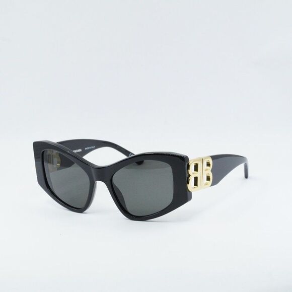 NEW BALENCIAGA BB0287S 001 BLACK GREY SUNGLASSES - Picture 3 of 12